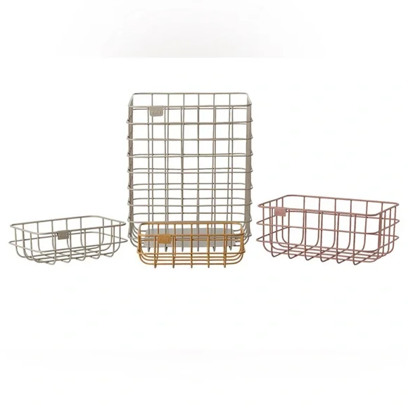 Maileg Wire Pastel Colored Storage Basket Set of 4 Home Decor Organization - Picture 1 of 6